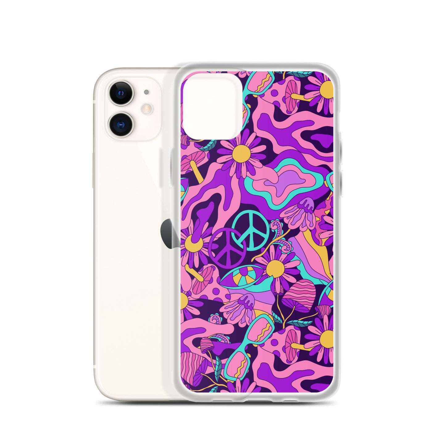 Colorful Psychedelic Pattern Clear Case for iPhone®