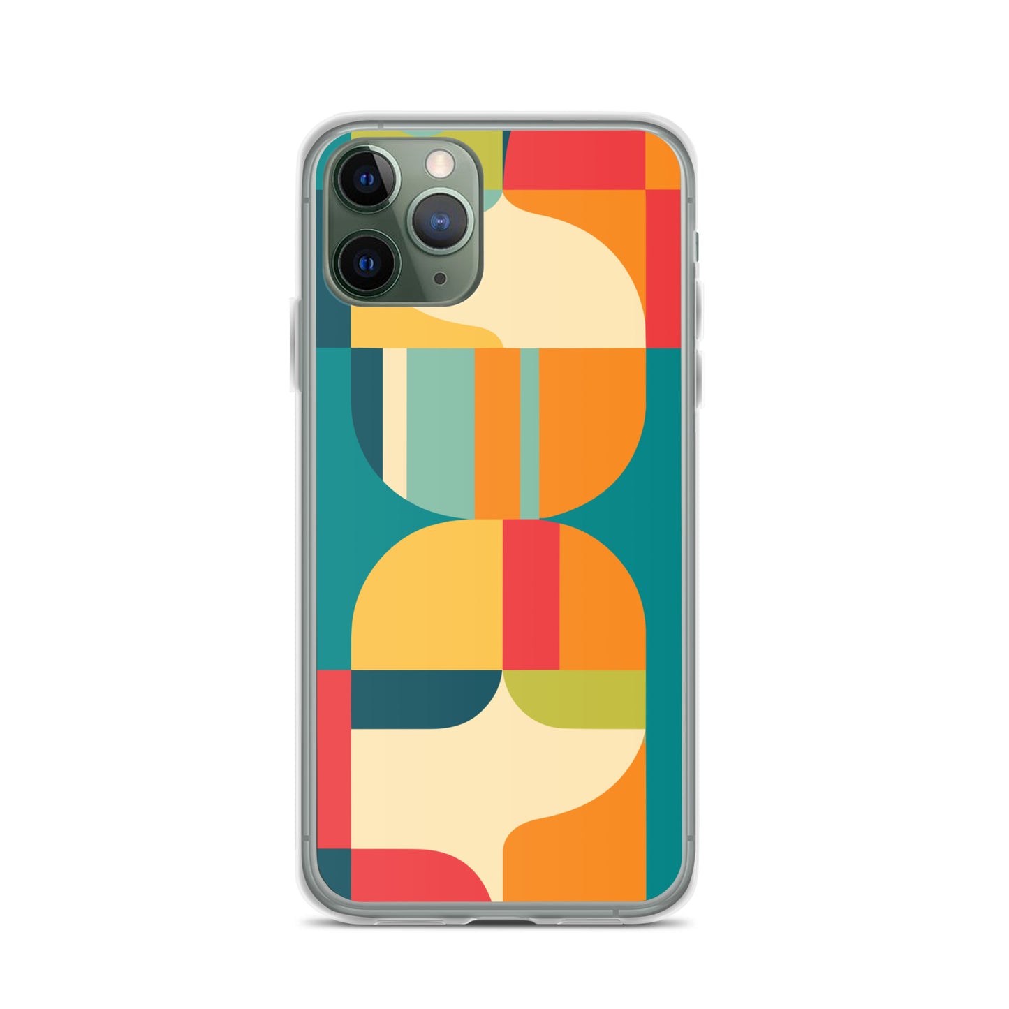 Abstract Retro Style Shapes Pattern Clear Case for iPhone®