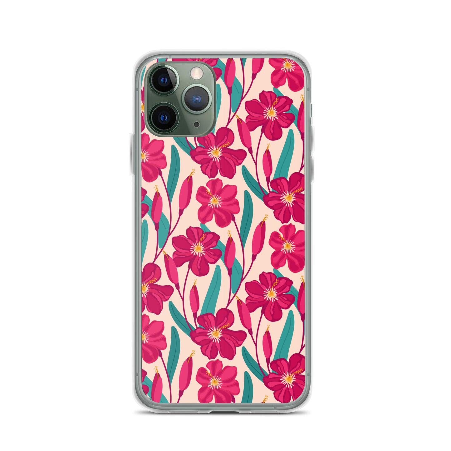 Hibiscus Flower Pattern Clear Case for iPhone®