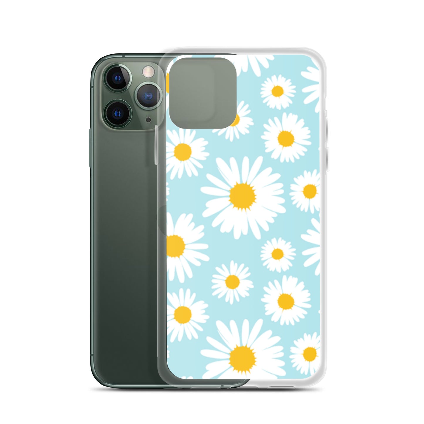 Lilly Flower Pattern Clear Case for iPhone