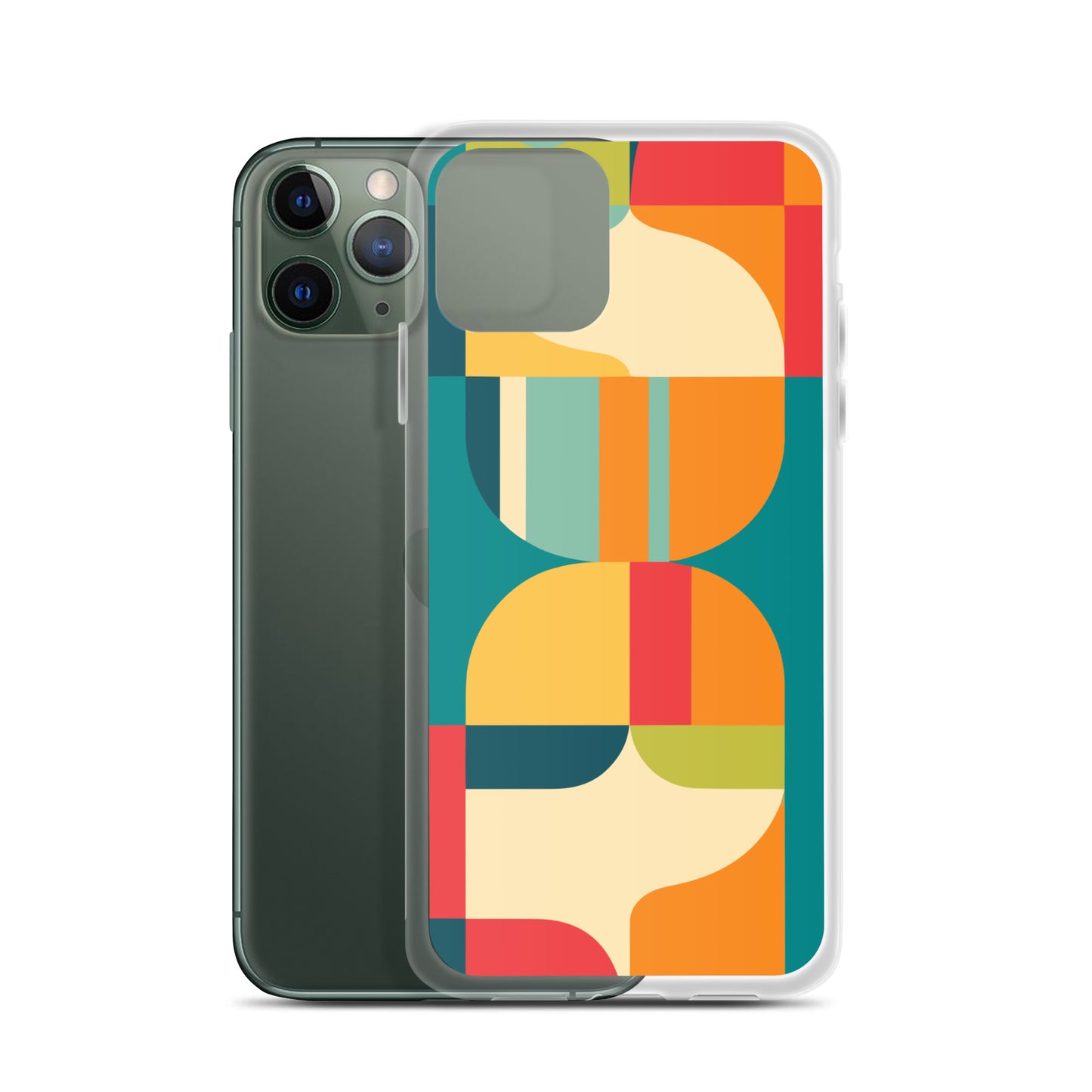 Abstract Retro Style Shapes Pattern Clear Case for iPhone®