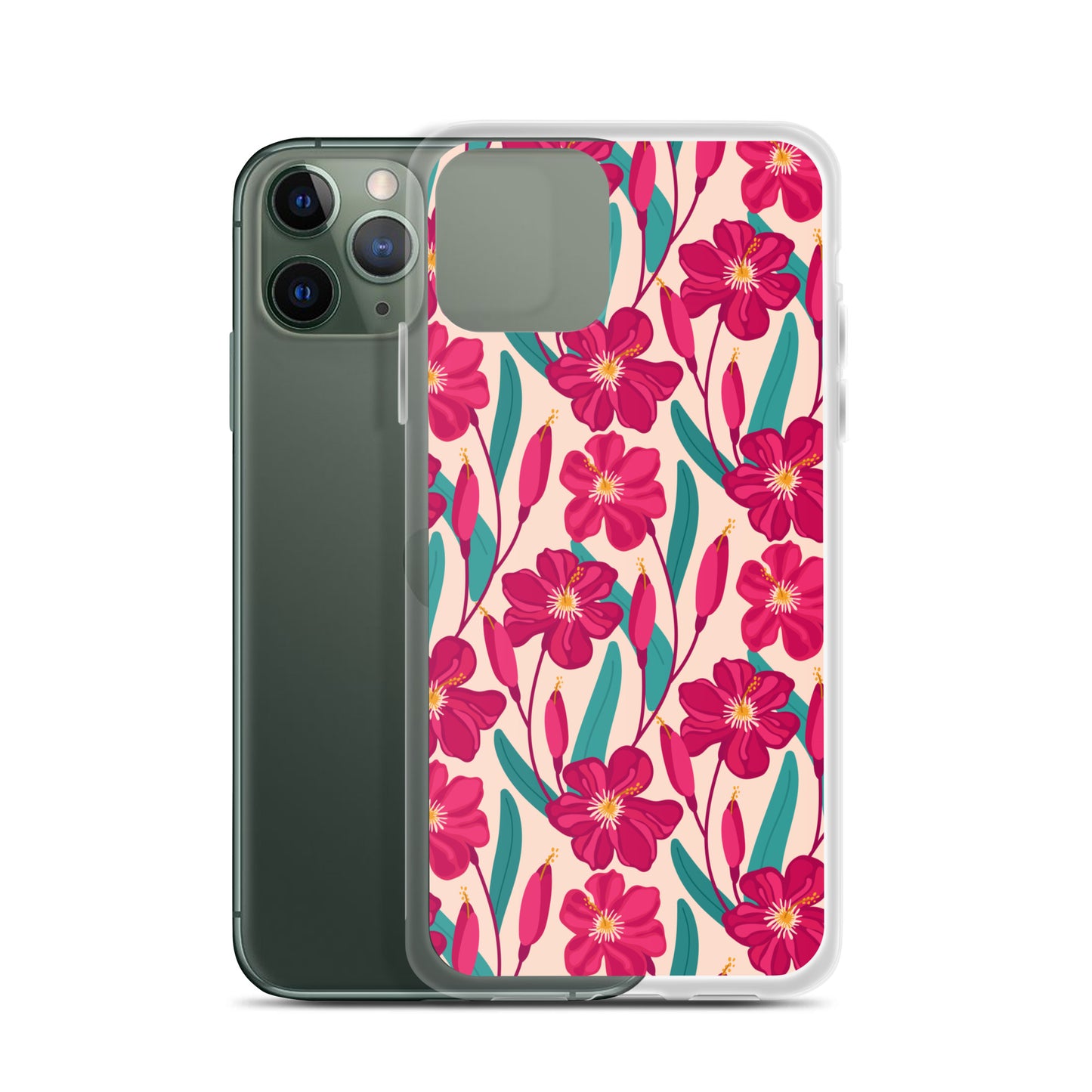 Hibiscus Flower Pattern Clear Case for iPhone®