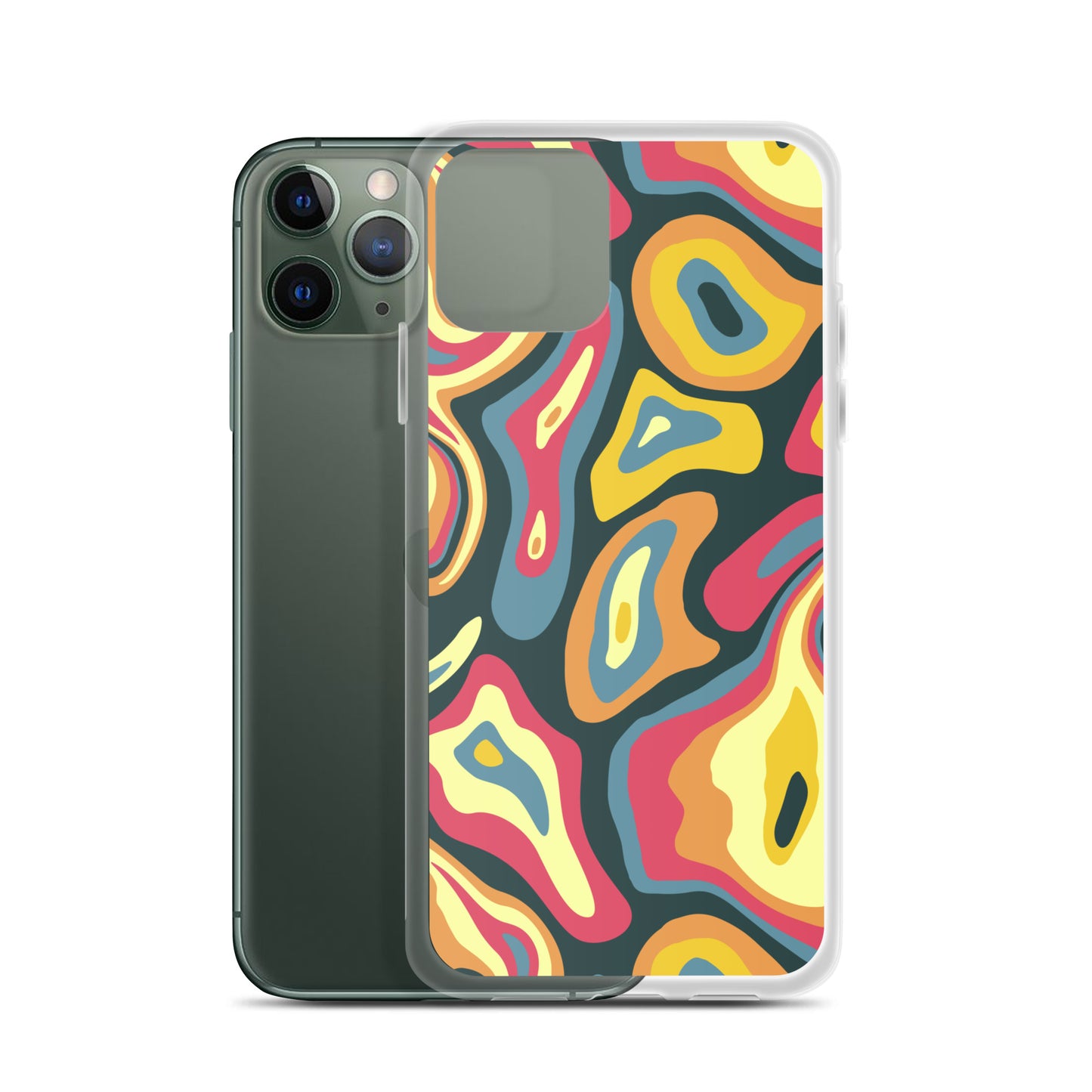 Colorful Groovy Psychedelic Pattern Clear Case for iPhone®