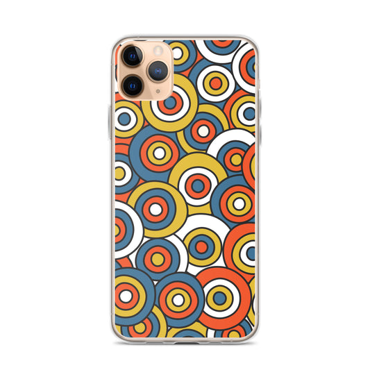 Retro Colored Circles Pattern Clear Case for iPhone®