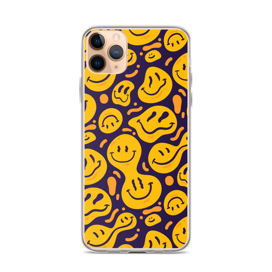 Distorted Smile Emoticon Pattern Clear Case for iPhone®