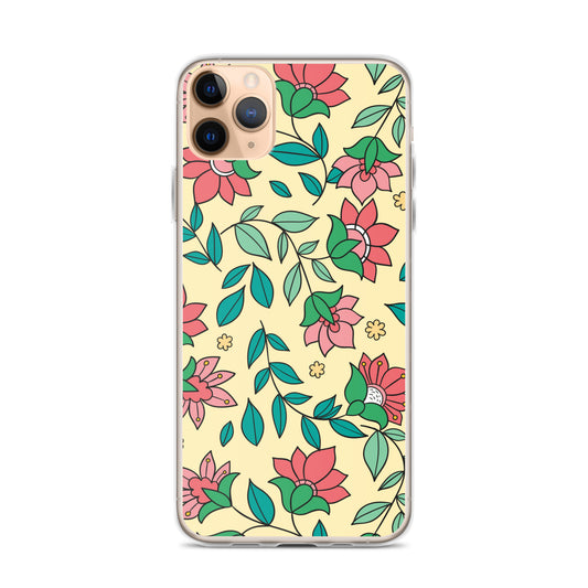 Elegant Flower And Leaves Decorative Pattern Clear Case for iPhone®