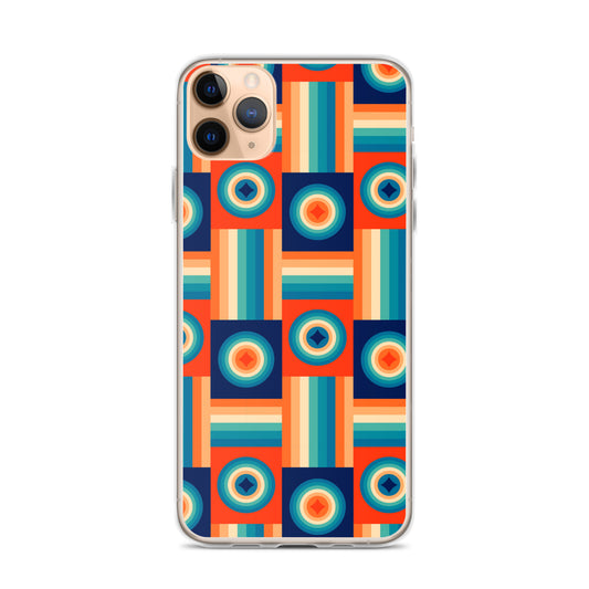 Vintage Retro Colors Geometric Groovy Pattern Clear Case for iPhone®