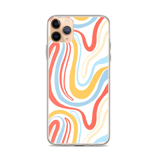 Colorful Wavy Pattern Clear Case for iPhone®