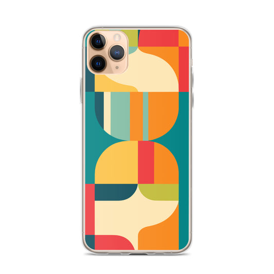 Abstract Retro Style Shapes Pattern Clear Case for iPhone®
