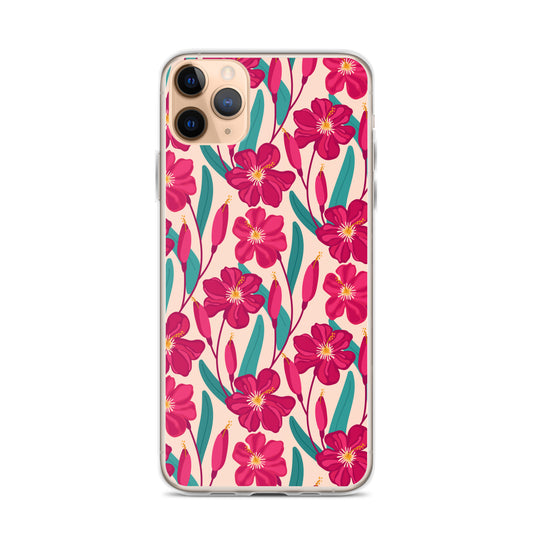 Hibiscus Flower Pattern Clear Case for iPhone®