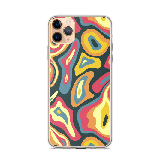 Colorful Groovy Psychedelic Pattern Clear Case for iPhone®