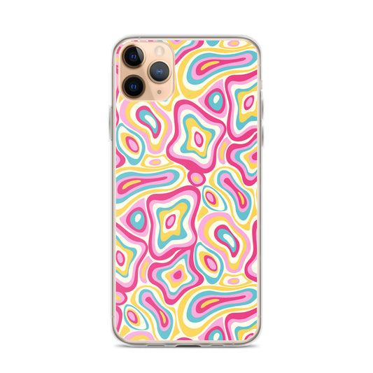 Colorful Groovy Psychedelic Pattern Clear Case for iPhone®
