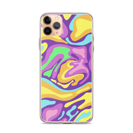 Colorful Groovy Psychedelic Wave Pattern Clear Case for iPhone®