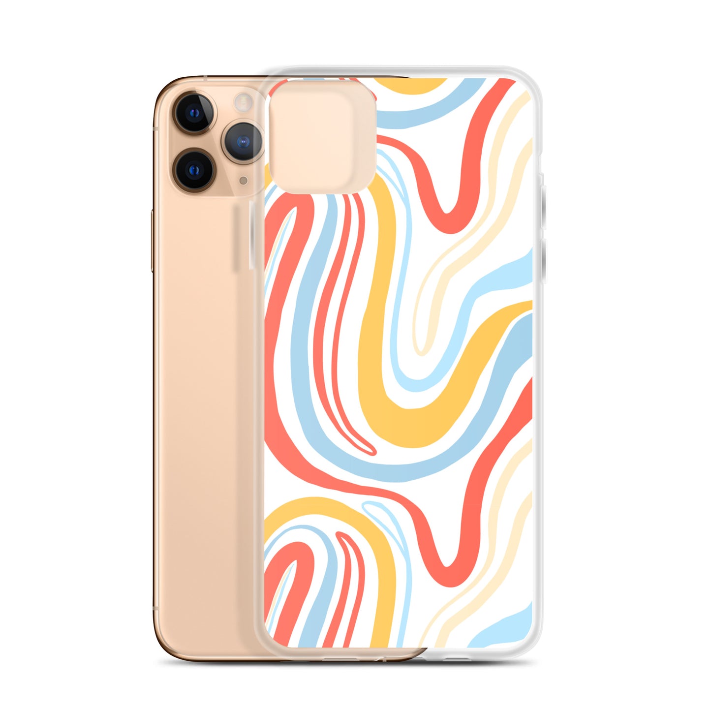 Colorful Wavy Pattern Clear Case for iPhone®
