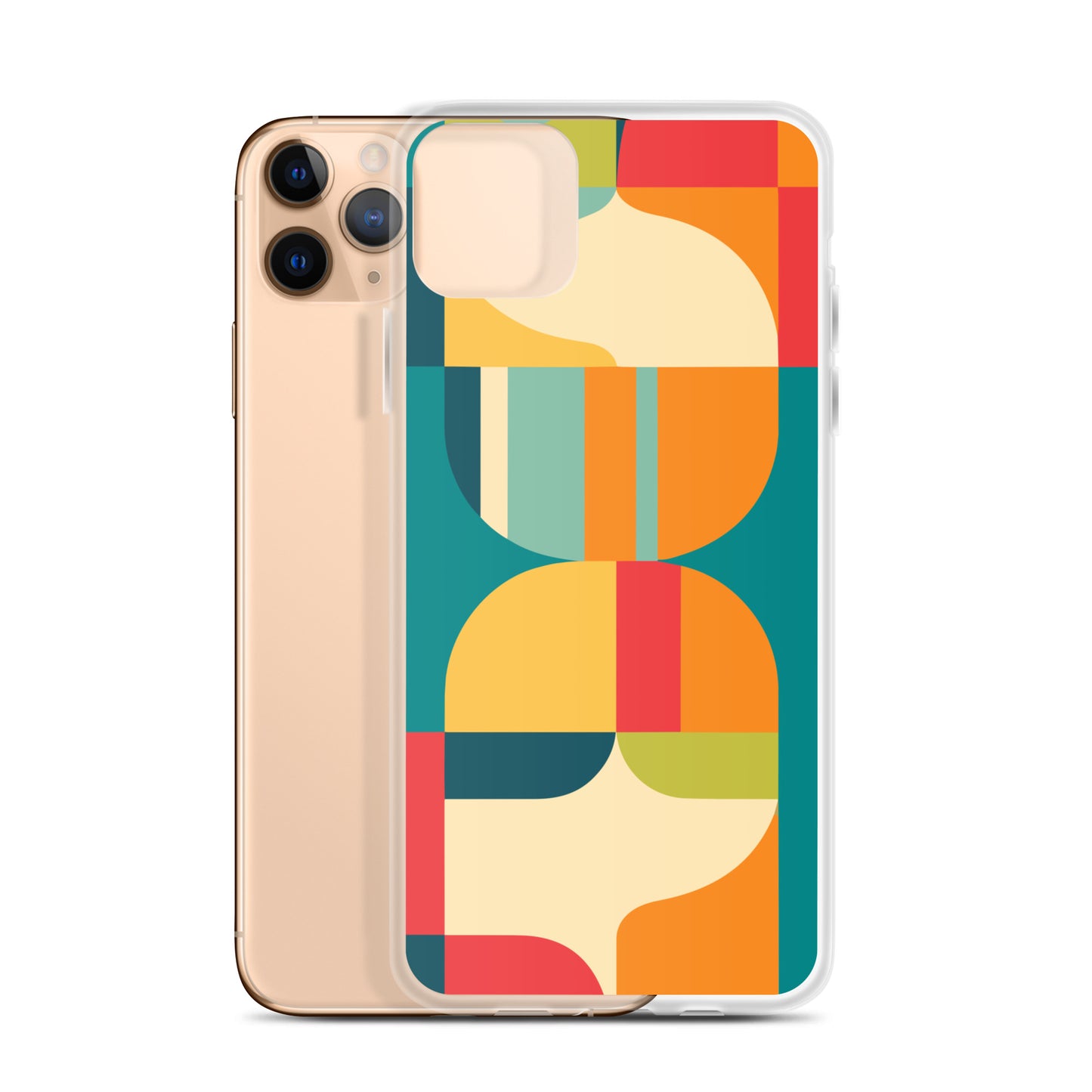 Abstract Retro Style Shapes Pattern Clear Case for iPhone®