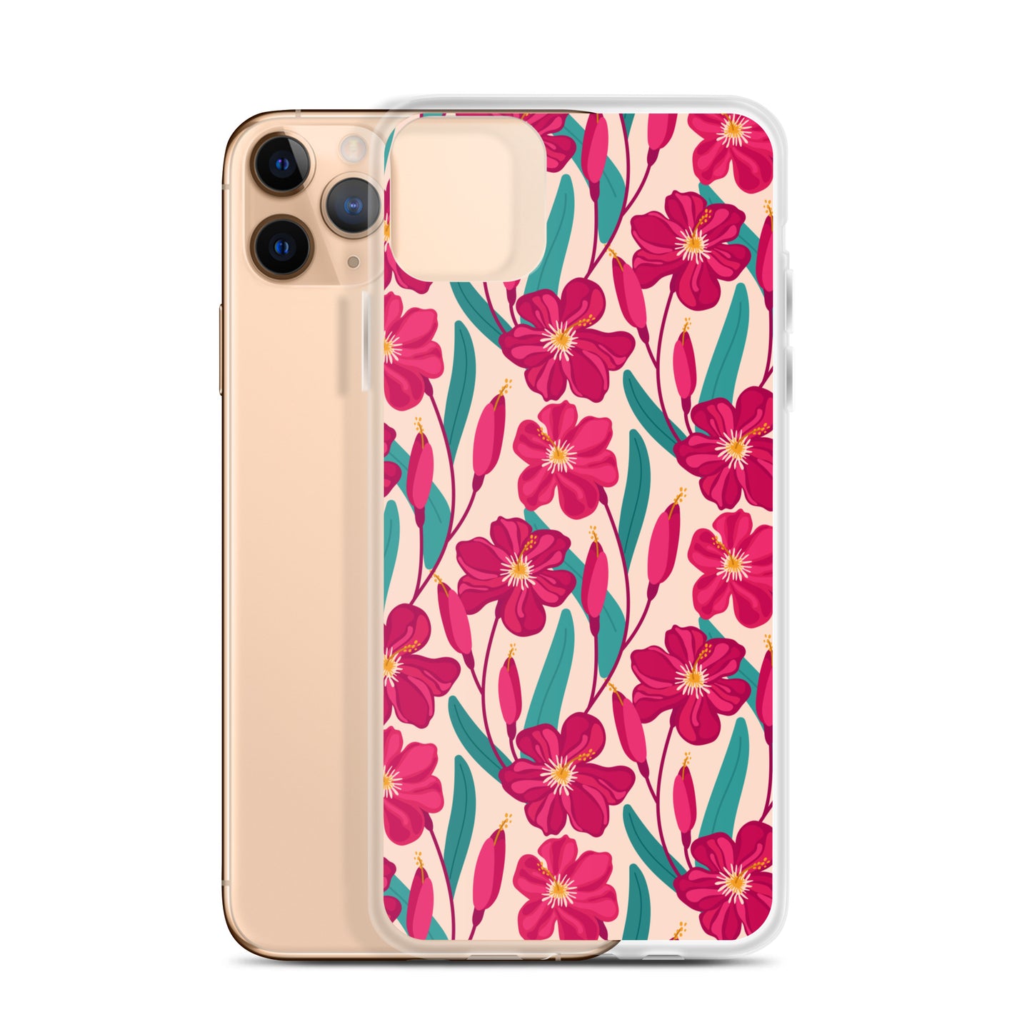 Hibiscus Flower Pattern Clear Case for iPhone®