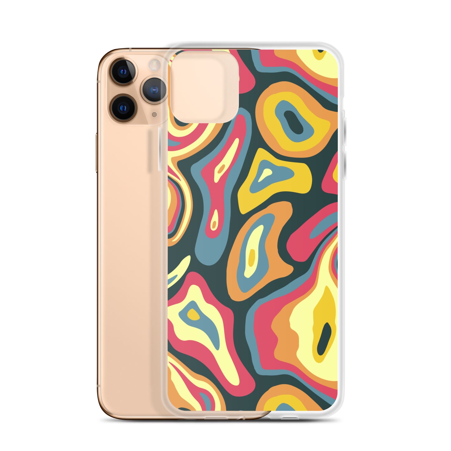 Colorful Groovy Psychedelic Pattern Clear Case for iPhone®
