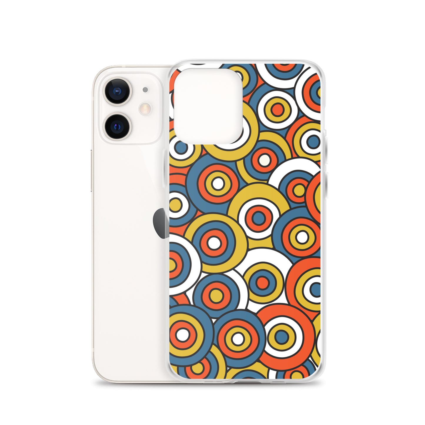 Retro Colored Circles Pattern Clear Case for iPhone®