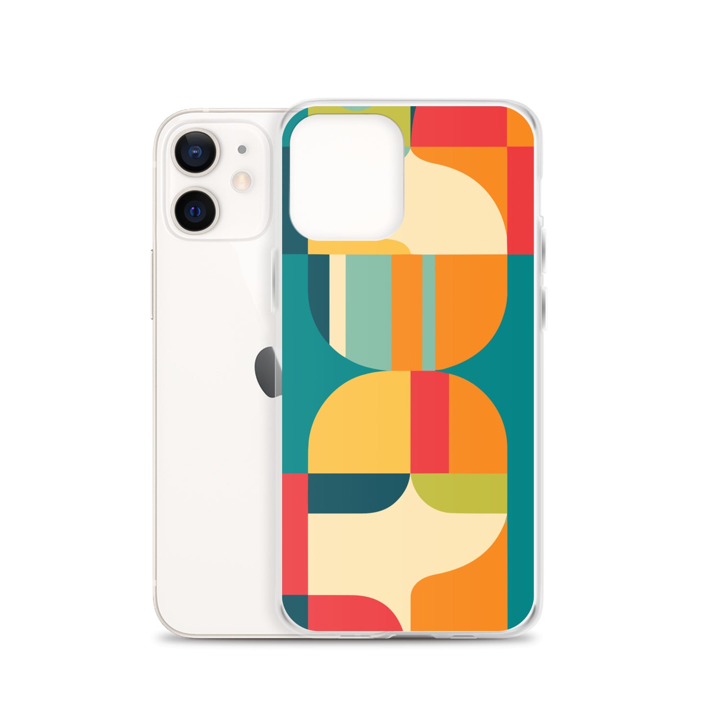 Abstract Retro Style Shapes Pattern Clear Case for iPhone®