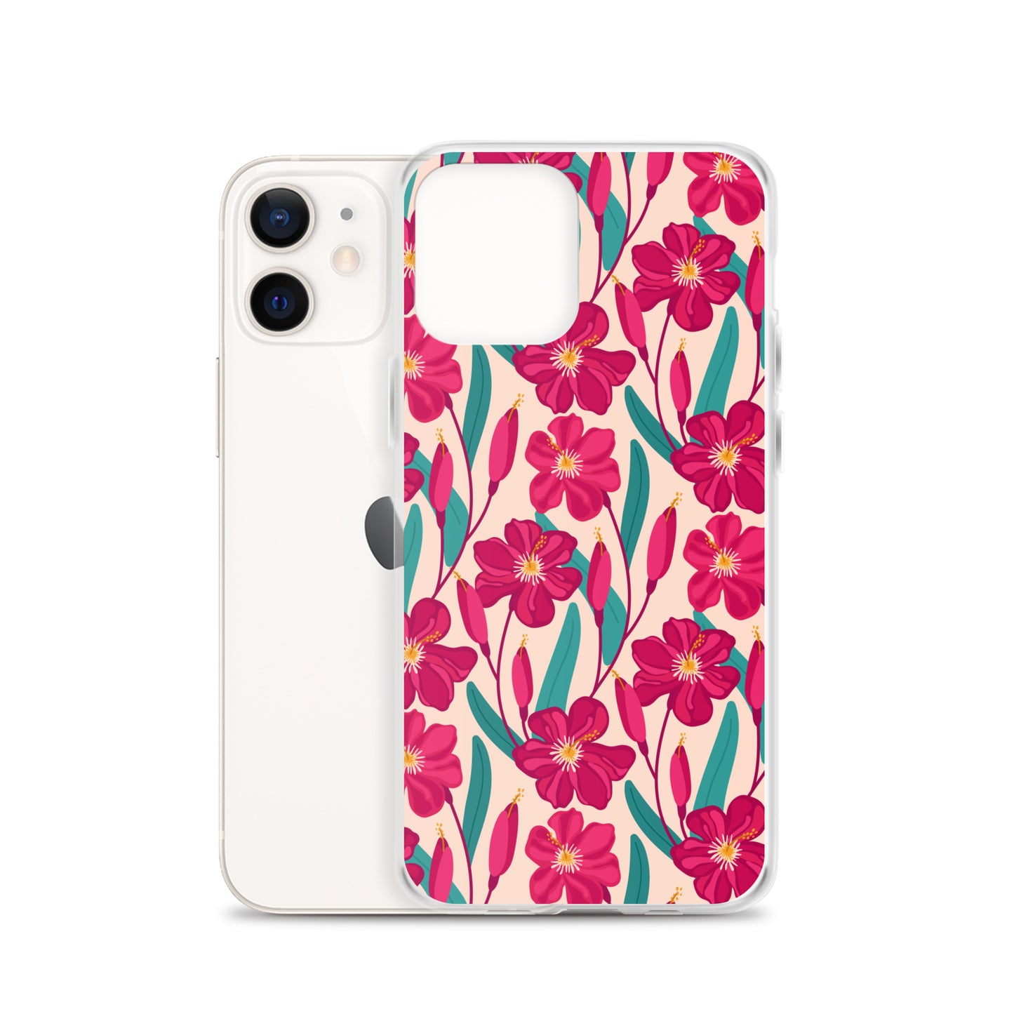 Hibiscus Flower Pattern Clear Case for iPhone®