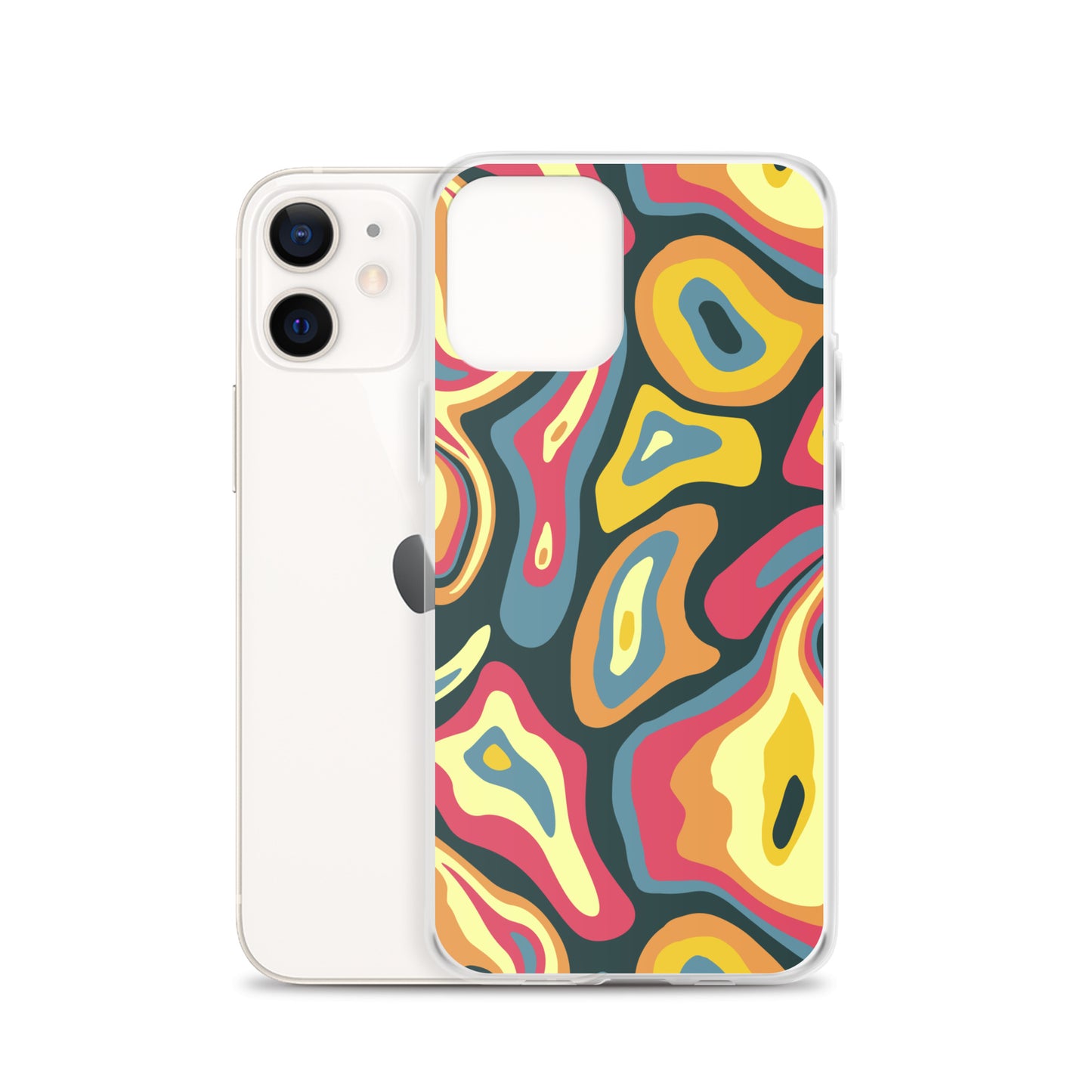 Colorful Groovy Psychedelic Pattern Clear Case for iPhone®
