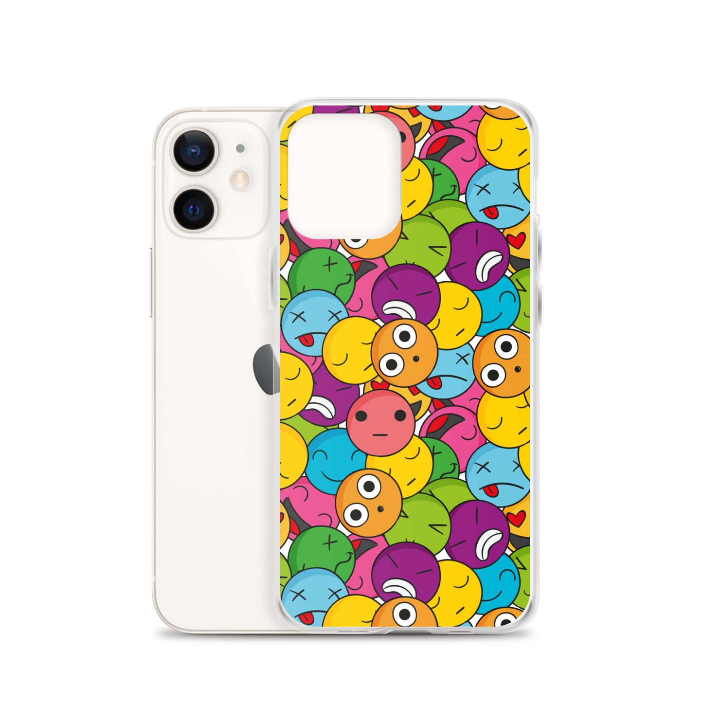 Creative Colorful Emoticons Pattern Clear Case for iPhone®