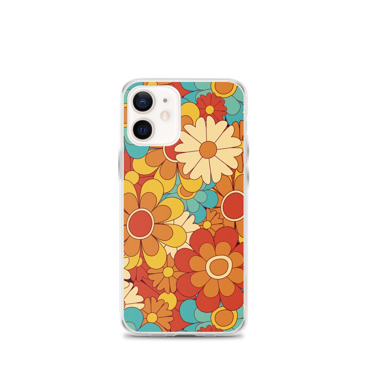 Vintage Retro Colors Groovy Floral Pattern Clear Case for iPhone®