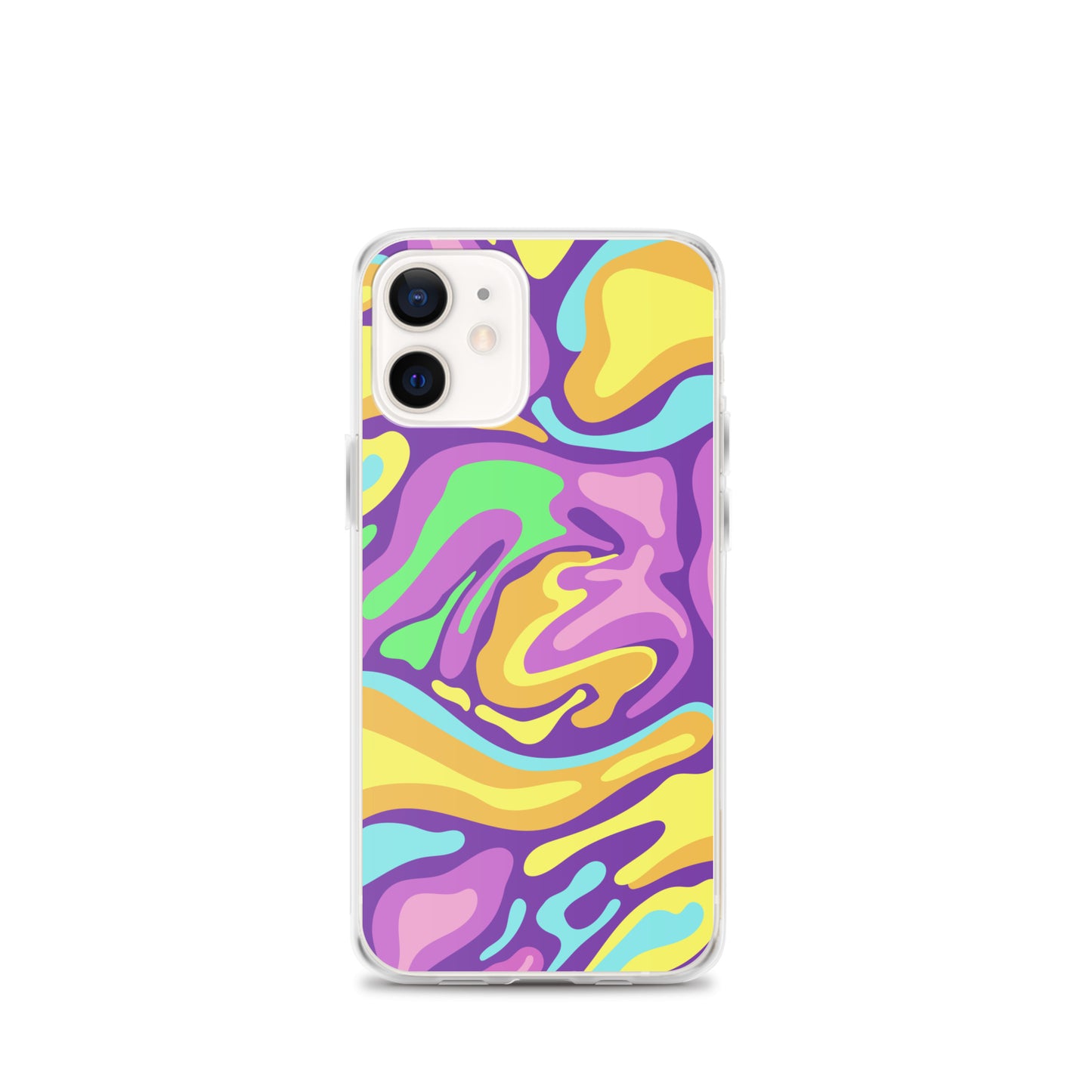 Colorful Groovy Psychedelic Wave Pattern Clear Case for iPhone®