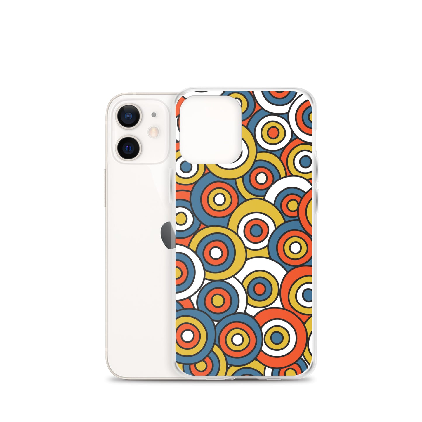 Retro Colored Circles Pattern Clear Case for iPhone®