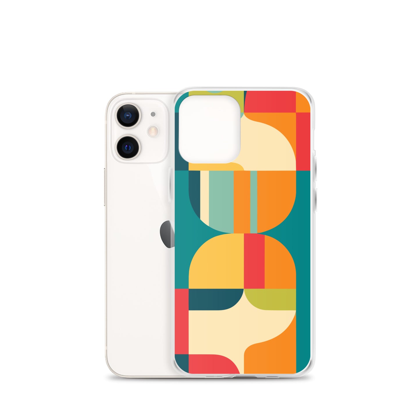 Abstract Retro Style Shapes Pattern Clear Case for iPhone®