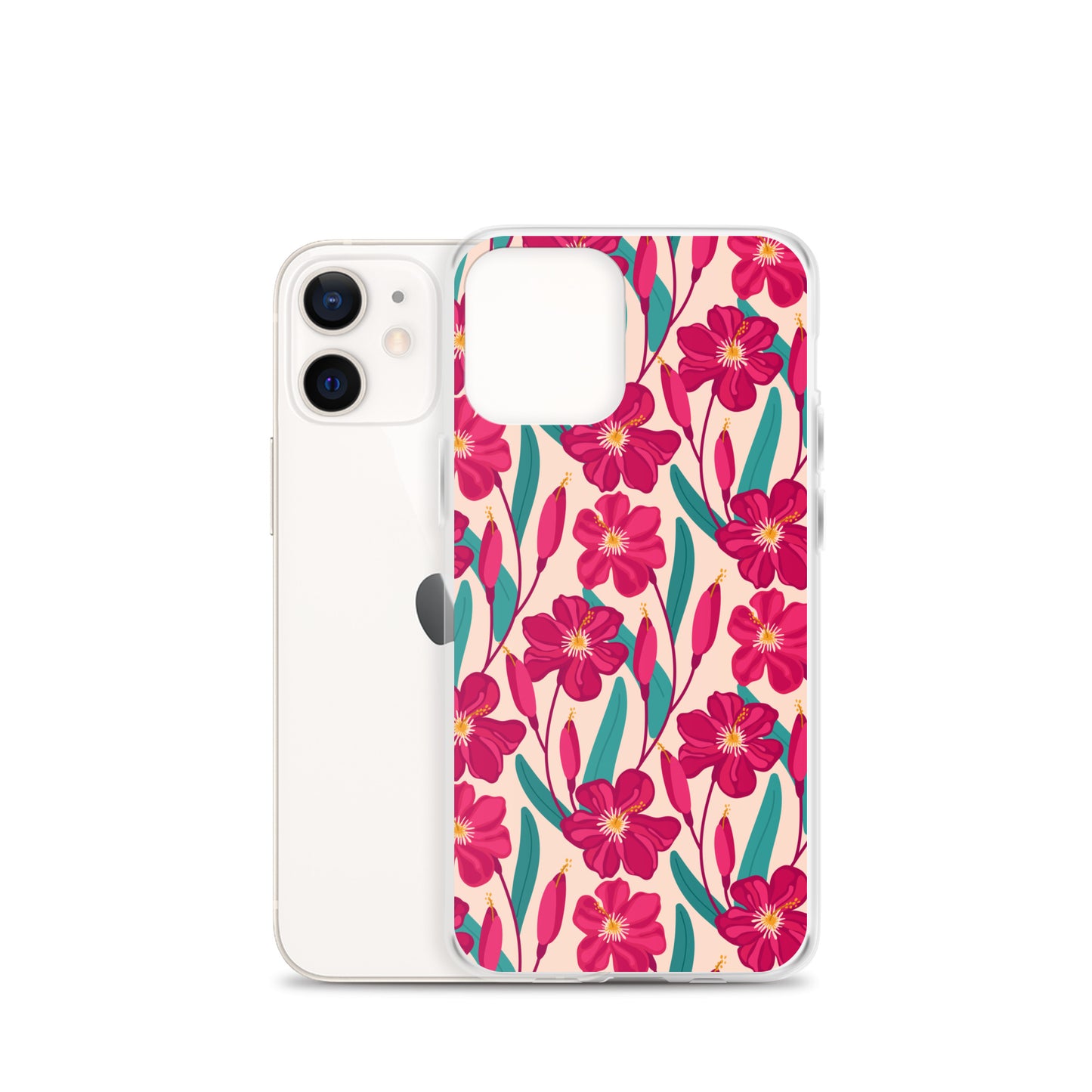 Hibiscus Flower Pattern Clear Case for iPhone®
