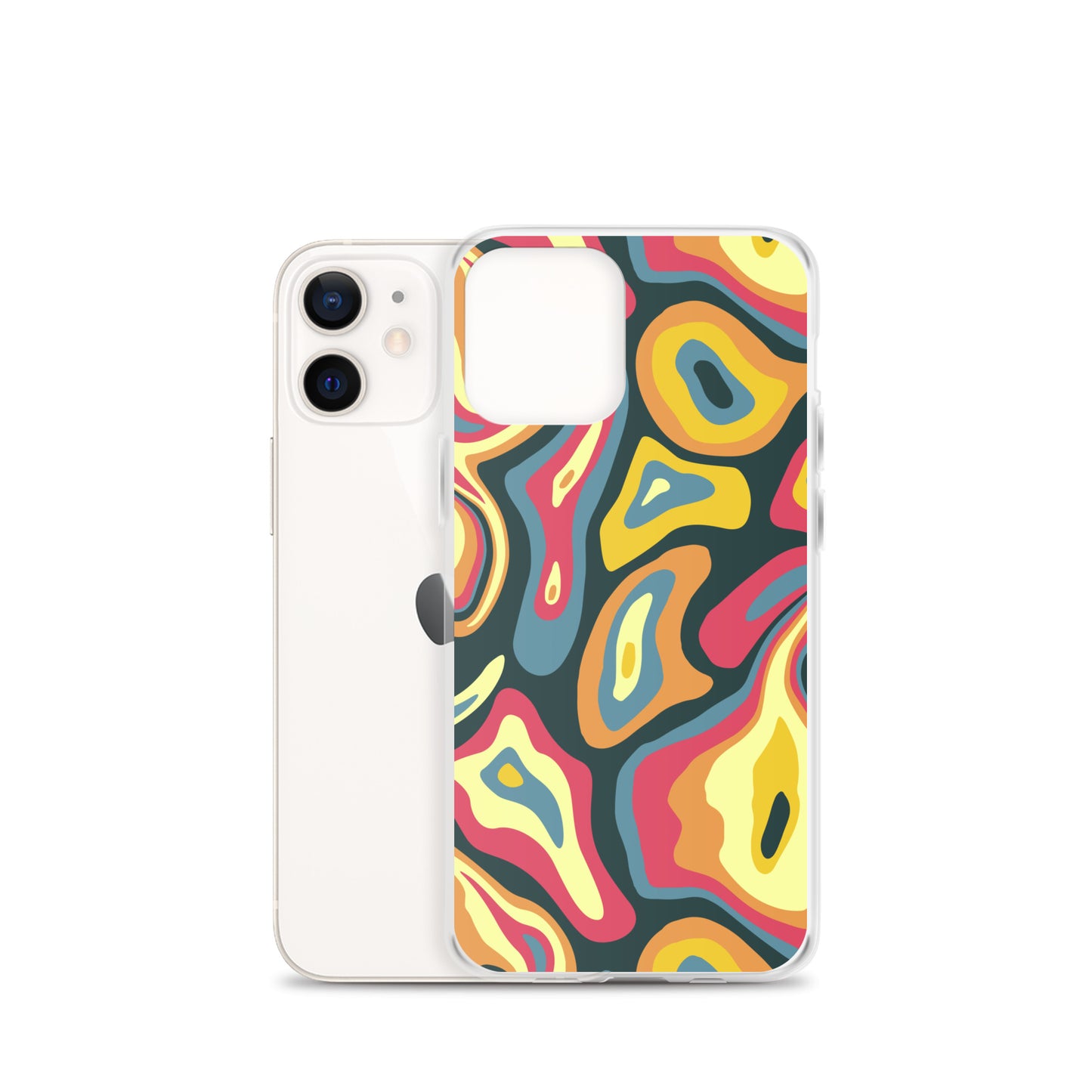 Colorful Groovy Psychedelic Pattern Clear Case for iPhone®