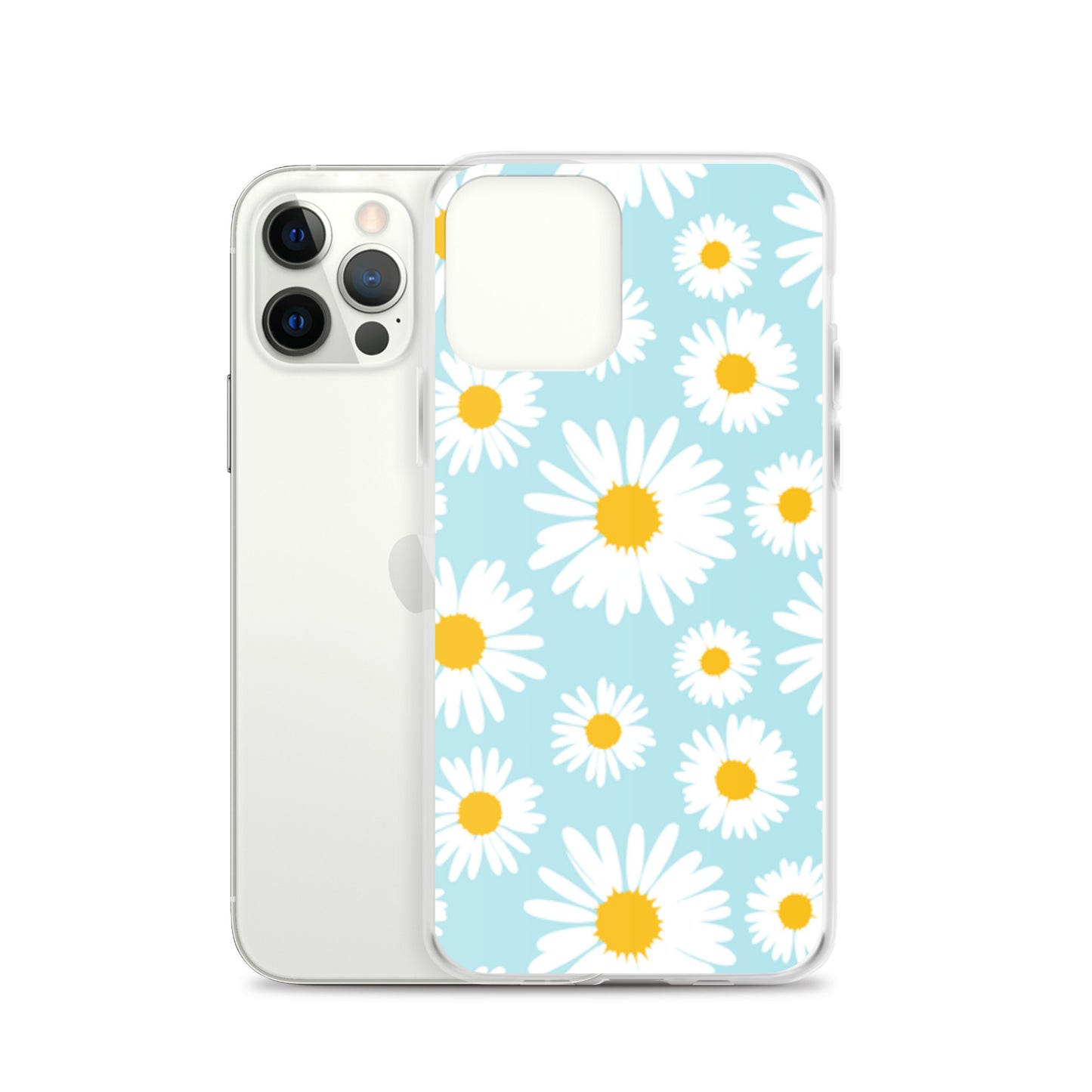 Lilly Flower Pattern Clear Case for iPhone