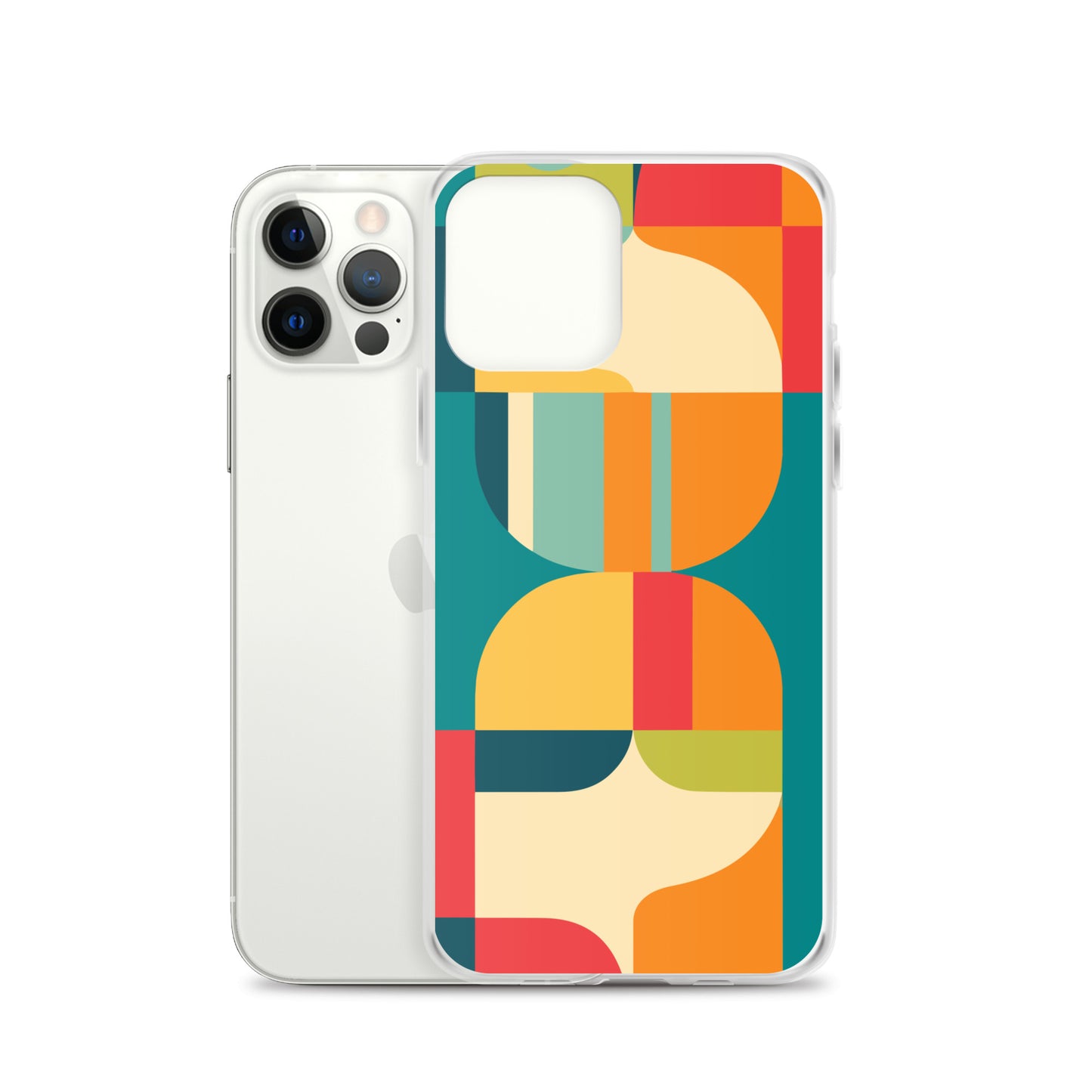 Abstract Retro Style Shapes Pattern Clear Case for iPhone®
