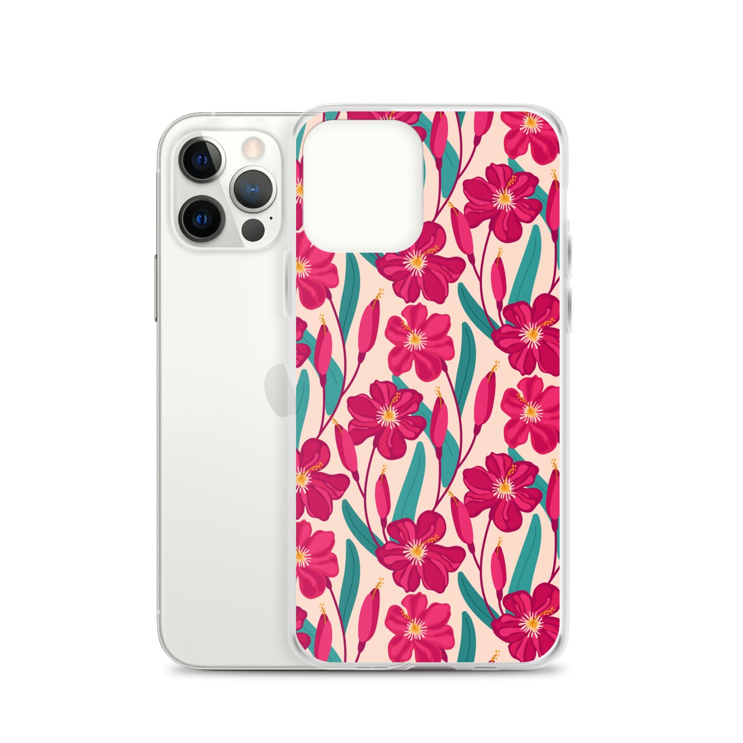 Hibiscus Flower Pattern Clear Case for iPhone®