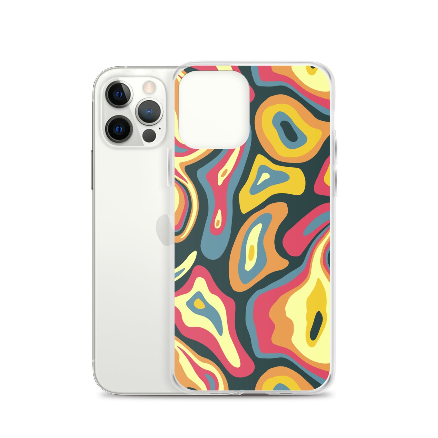 Colorful Groovy Psychedelic Pattern Clear Case for iPhone®