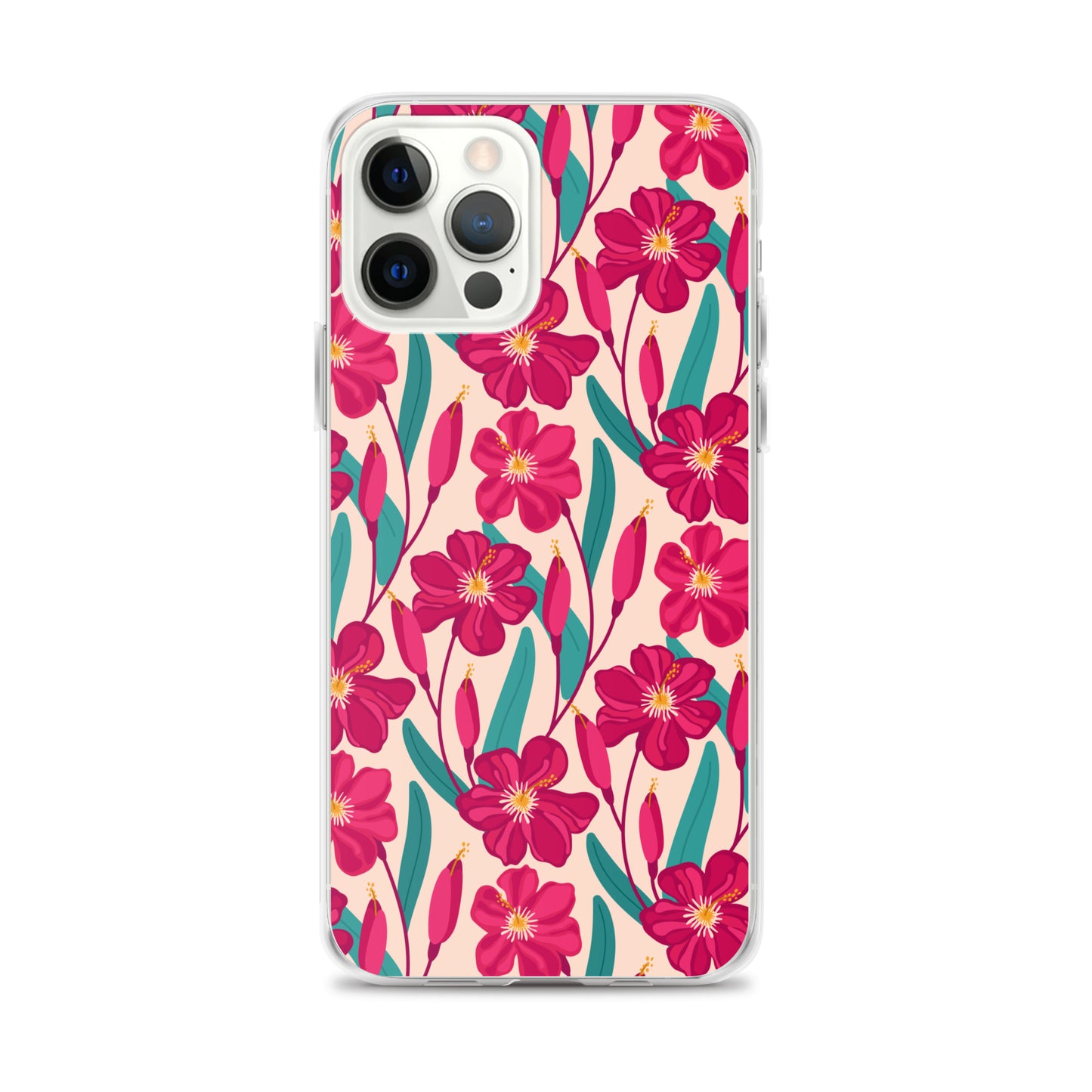 Hibiscus Flower Pattern Clear Case for iPhone®
