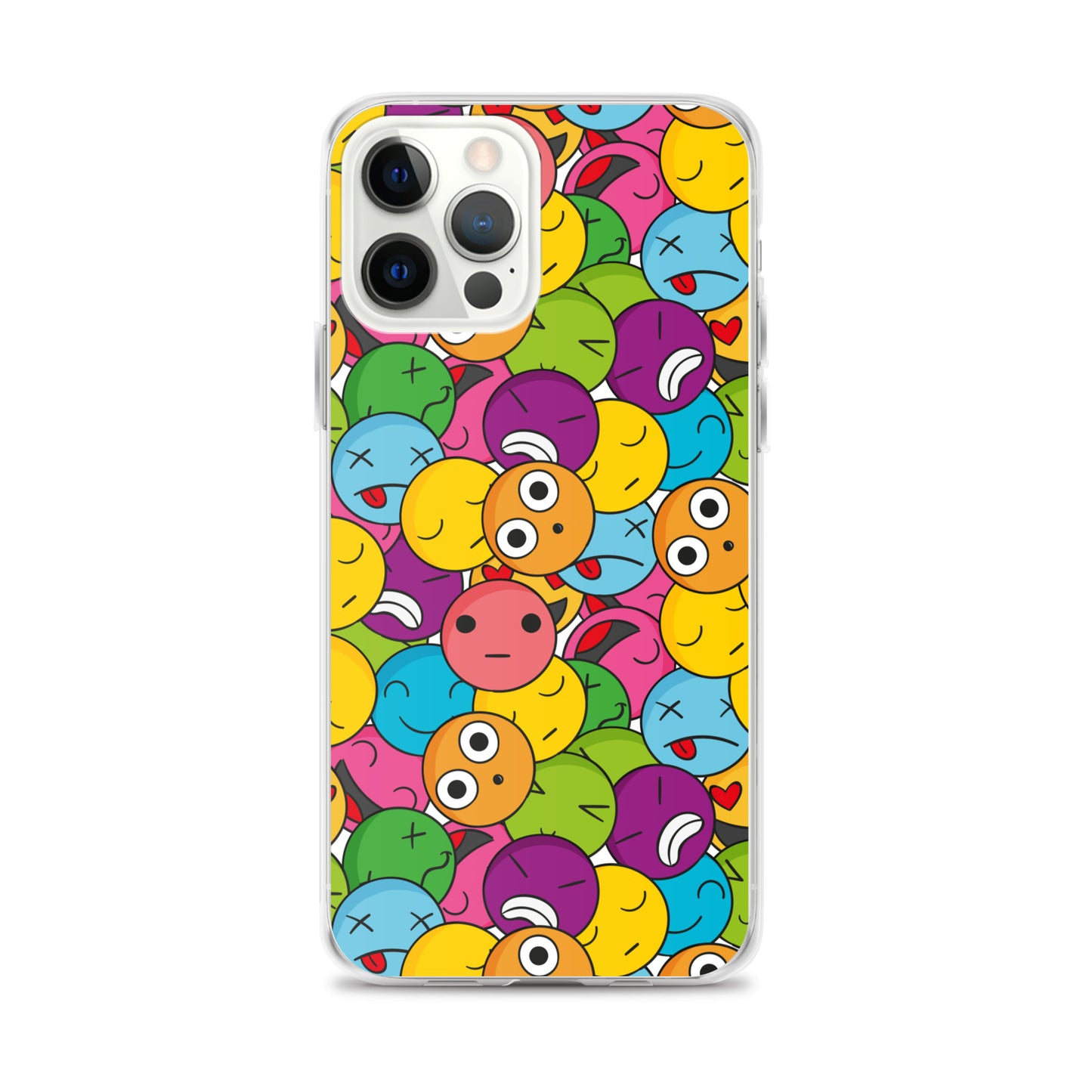 Creative Colorful Emoticons Pattern Clear Case for iPhone®