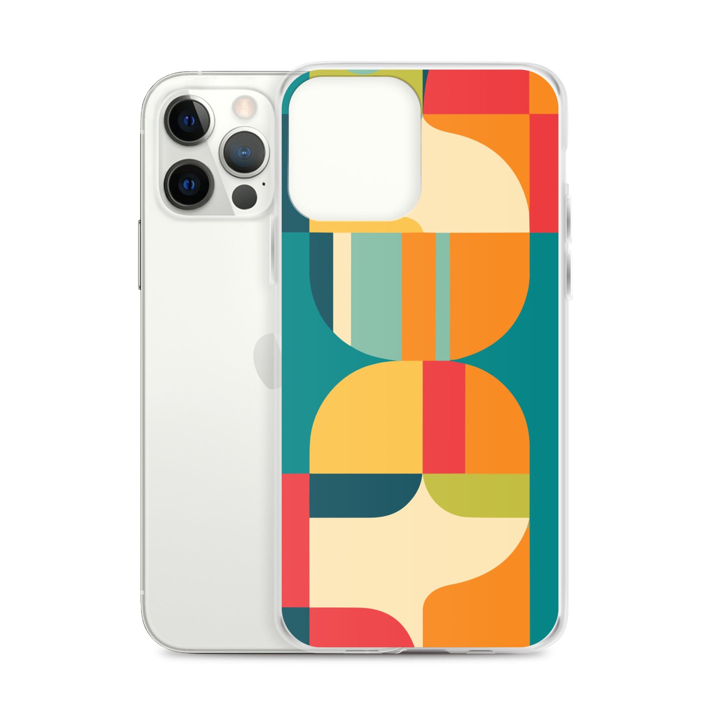 Abstract Retro Style Shapes Pattern Clear Case for iPhone®