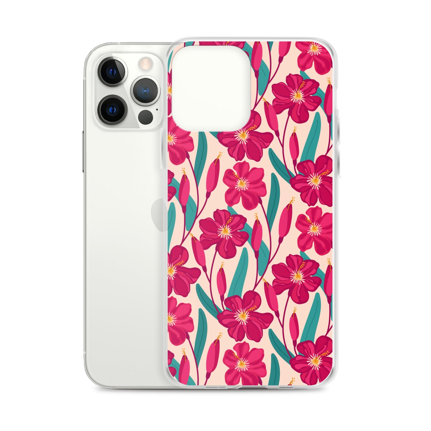 Hibiscus Flower Pattern Clear Case for iPhone®