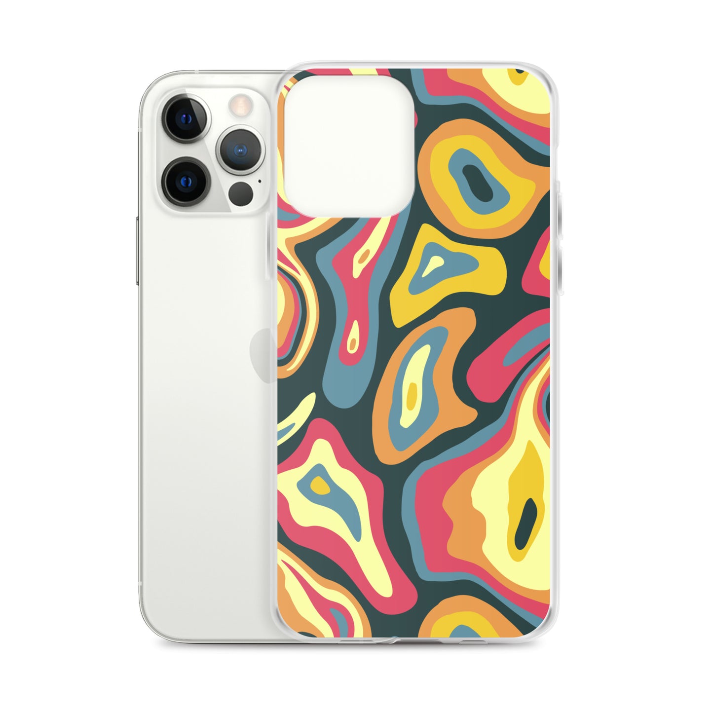 Colorful Groovy Psychedelic Pattern Clear Case for iPhone®