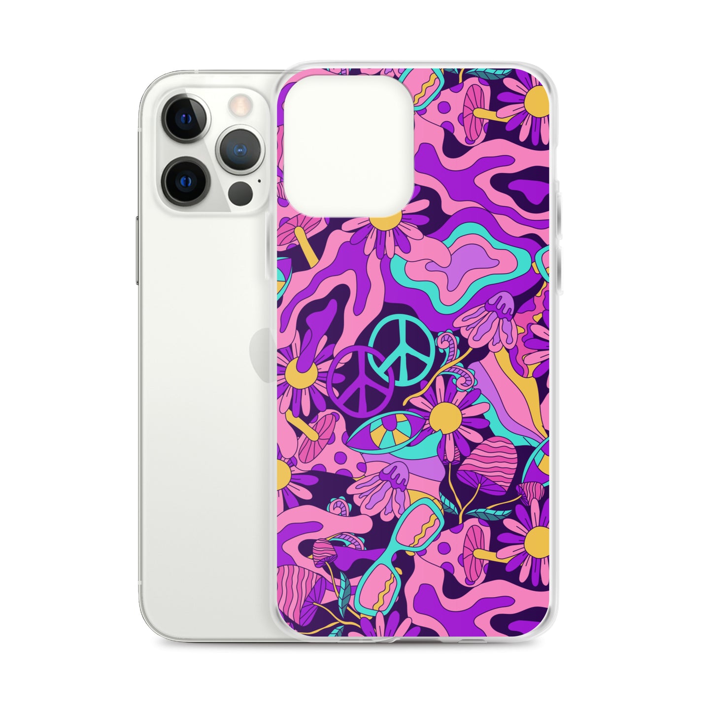 Colorful Psychedelic Pattern Clear Case for iPhone®
