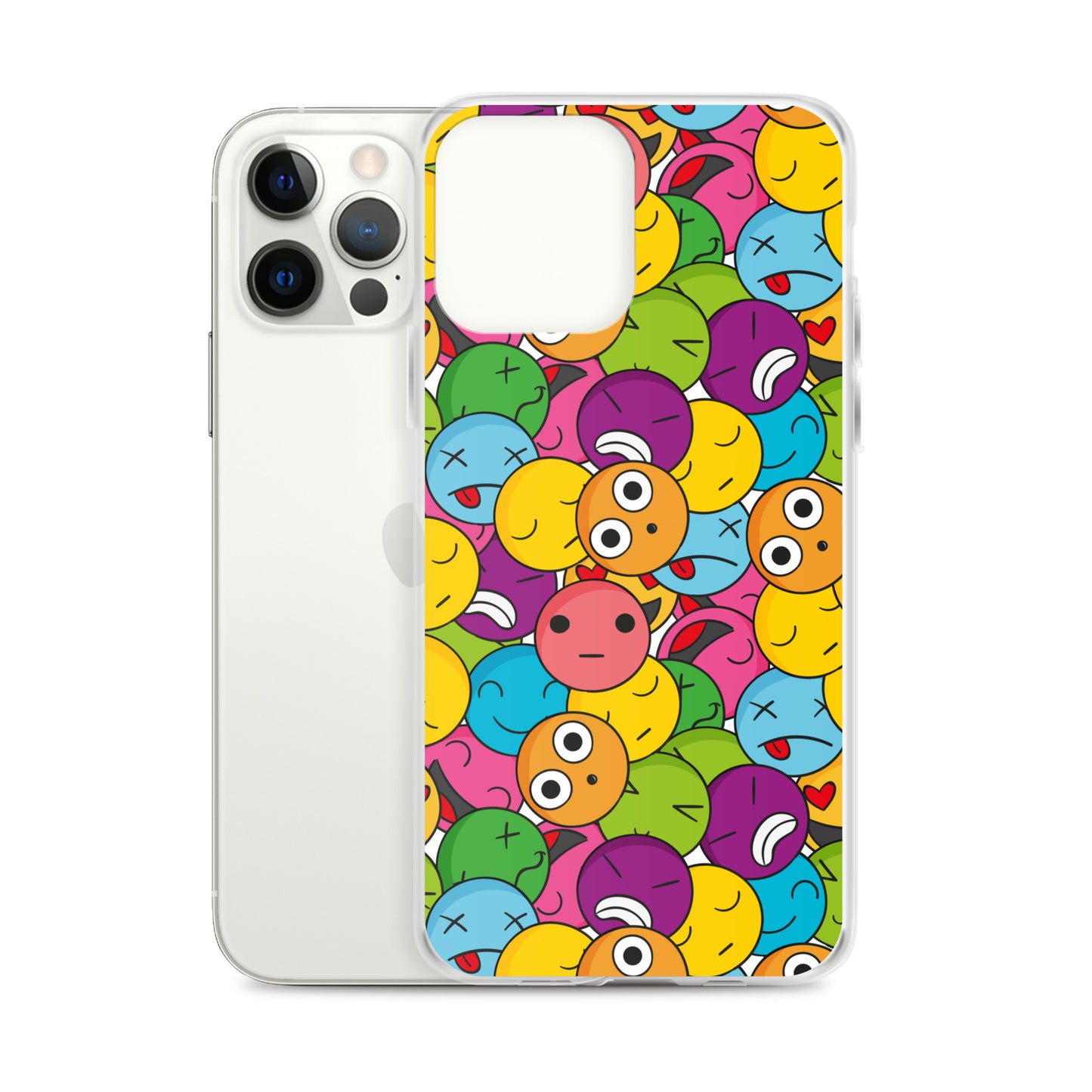 Creative Colorful Emoticons Pattern Clear Case for iPhone®