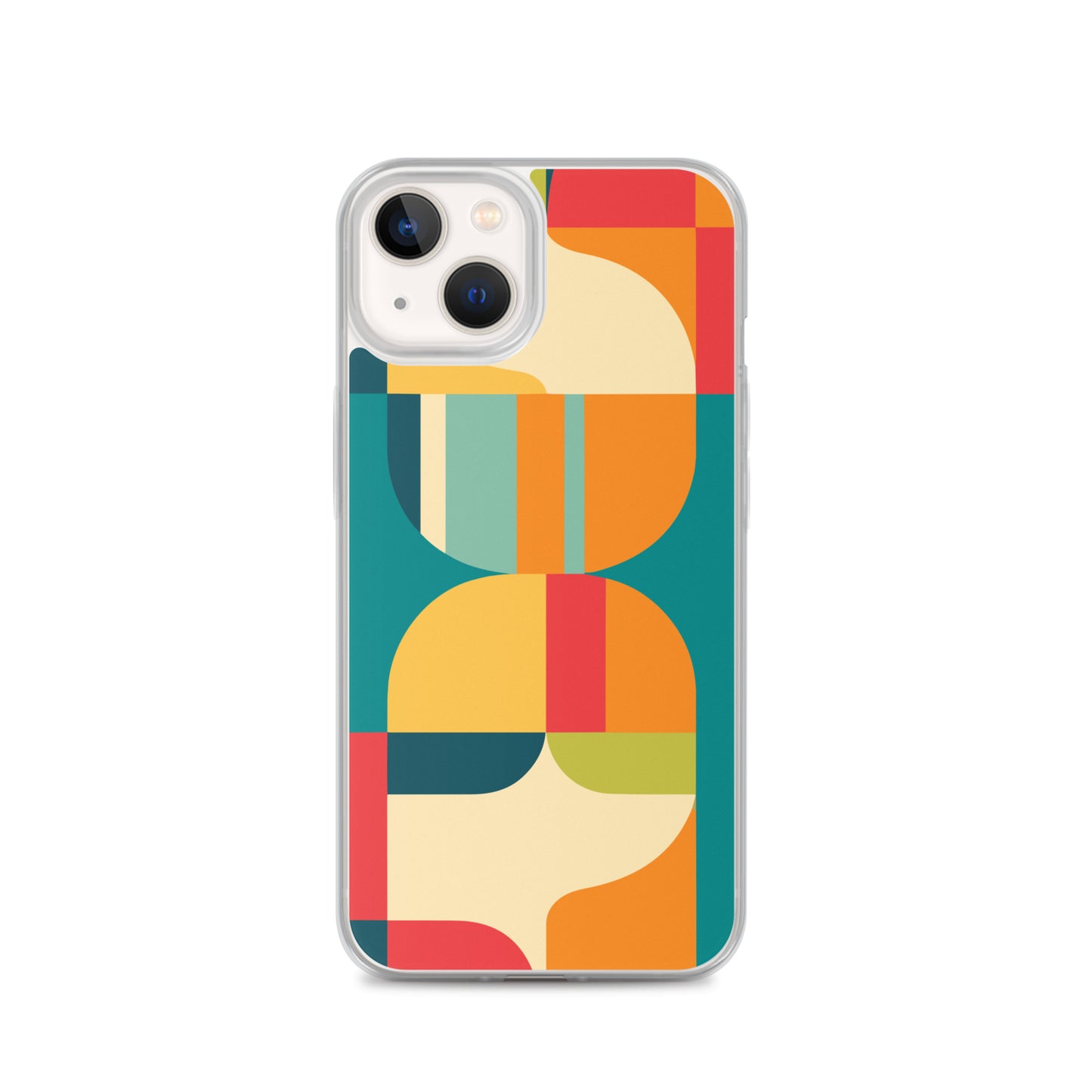 Abstract Retro Style Shapes Pattern Clear Case for iPhone®