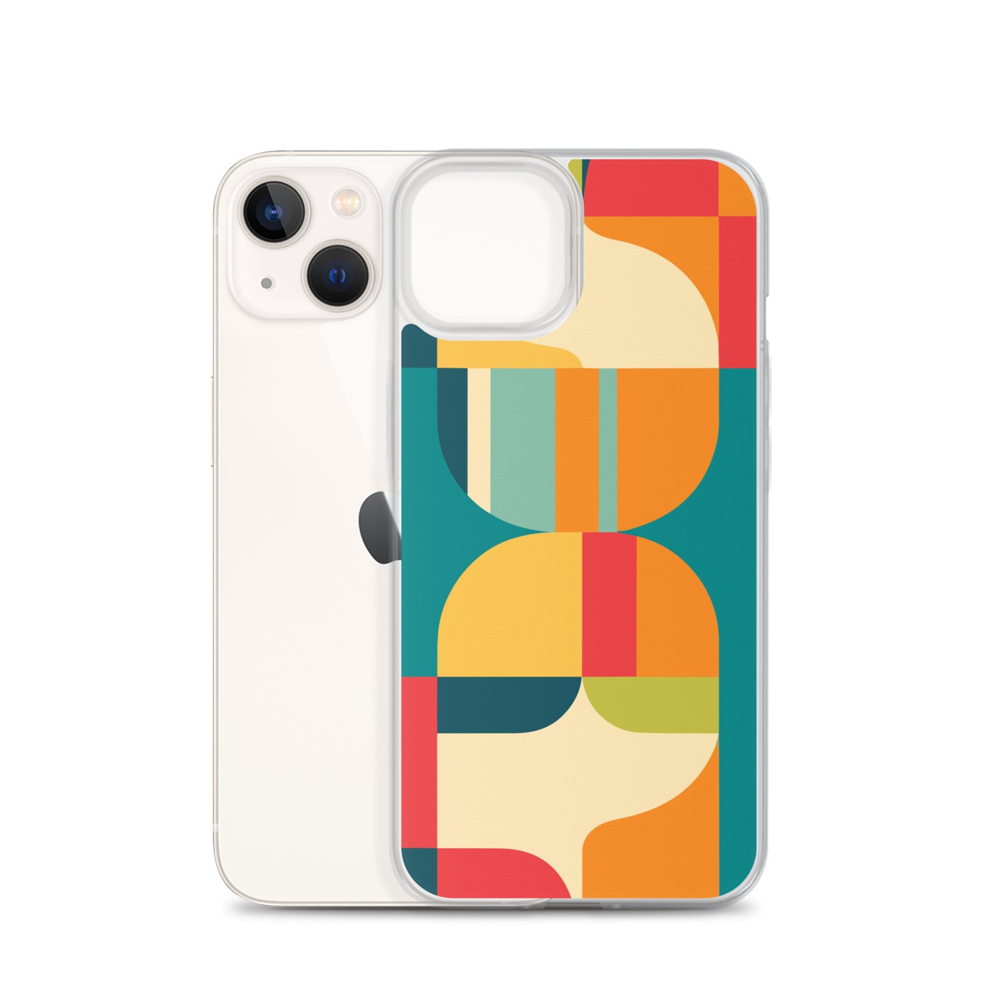 Abstract Retro Style Shapes Pattern Clear Case for iPhone®