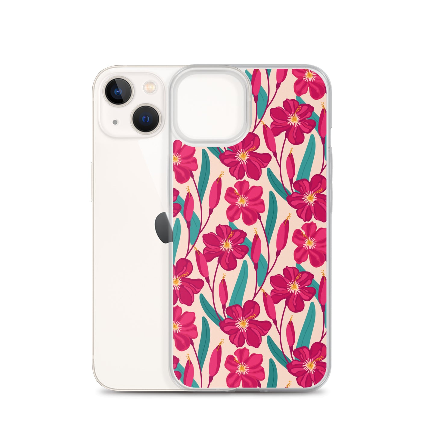 Hibiscus Flower Pattern Clear Case for iPhone®