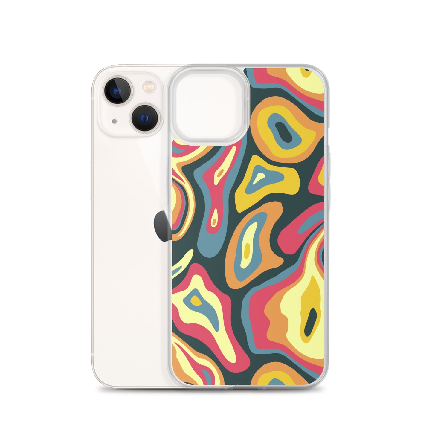 Colorful Groovy Psychedelic Pattern Clear Case for iPhone®
