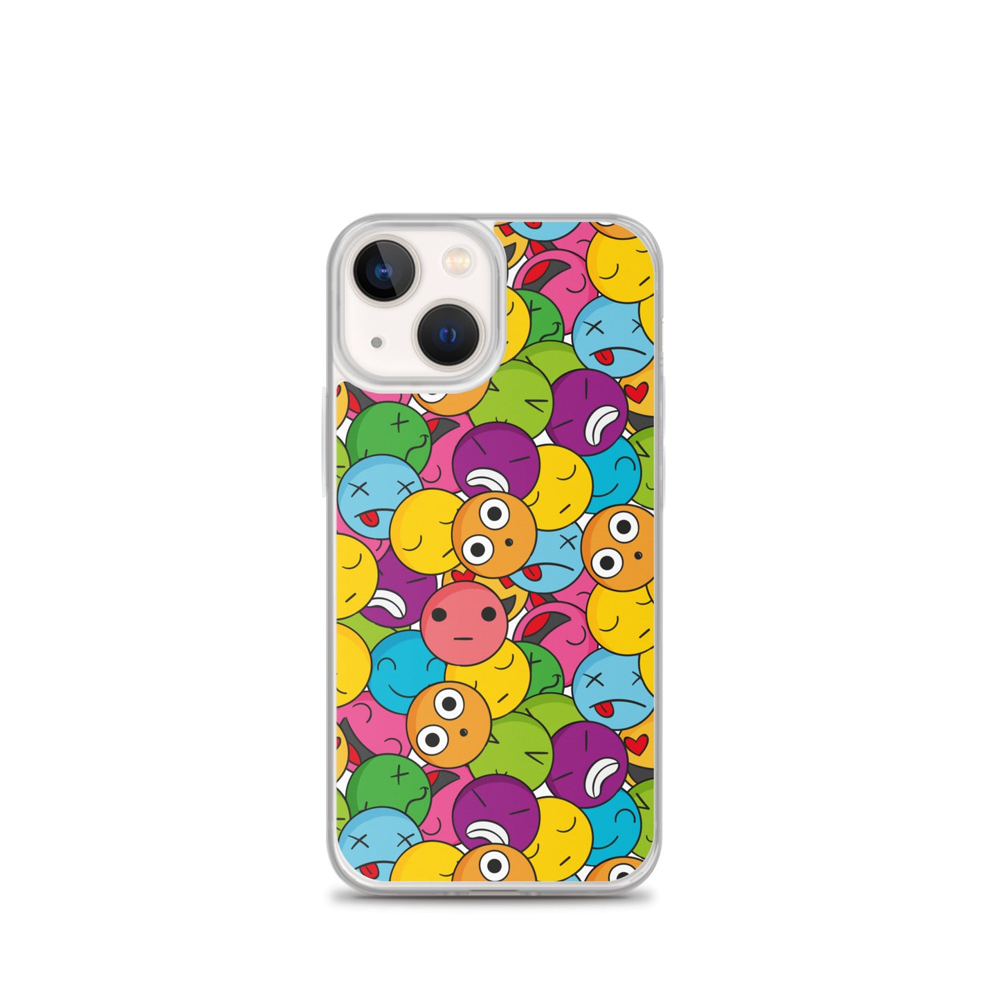 Creative Colorful Emoticons Pattern Clear Case for iPhone®