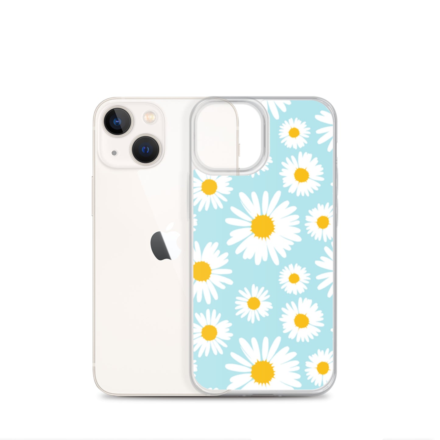 Lilly Flower Pattern Clear Case for iPhone