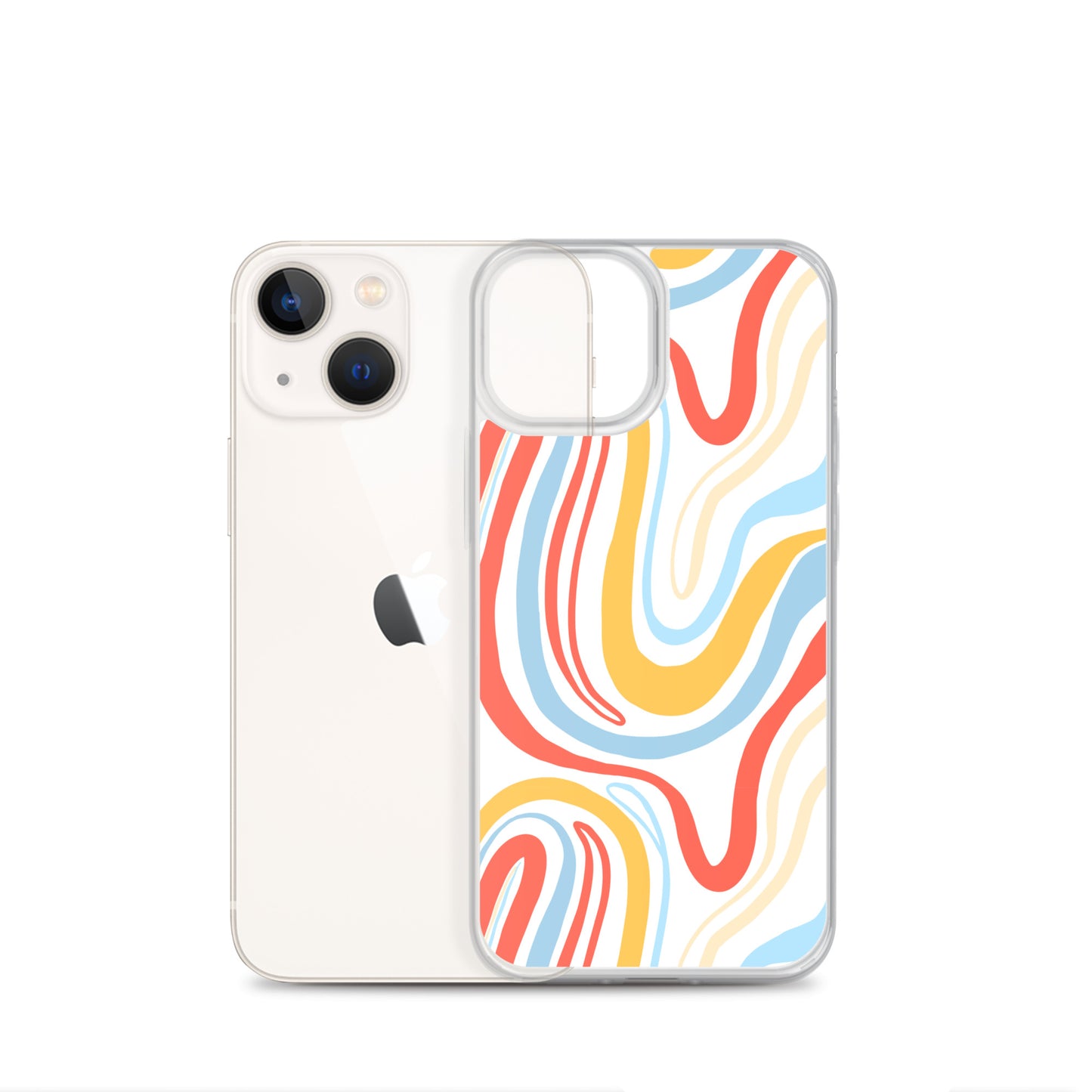 Colorful Wavy Pattern Clear Case for iPhone®